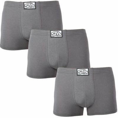 Styx 3 Pack pánské boxerky klasická guma tmavě šedé (3Q1063) – Zboží Mobilmania