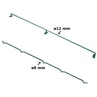 Konzole k uchycení pletiva na zděný nebo kovový sloupek, Zn+PVC 125cm, pr. 8mm, zelená, balení 1 ks