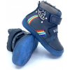 Dětské kotníkové boty D.D.Step dětské chlapecké zimní barefoot boty UFO W073-355 tmavě modré