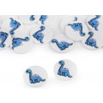 Knoflík dětský dinosaurus modrý – Sleviste.cz