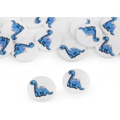 Knoflík dětský dinosaurus modrý – Sleviste.cz