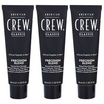 American Crew Classic barva na vlasy pro šedivé vlasy 7-8 Light Precision Blend 3 x 40 ml