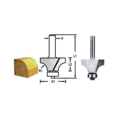 Makita D-48343 - Fréza zaoblovací, radiusová s kopírovacím ložiskem pr. 17,3 mm radius 2,3 mm – Zboží Mobilmania