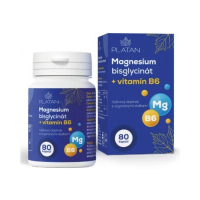 Platan Magnesium Bisglycinát + Vitamin B6 80 kapslí – Hledejceny.cz