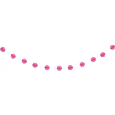 Girlanda papírová růžové koule 2.13m – Zboží Dáma