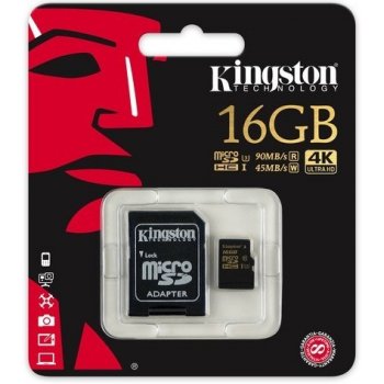 Kingston microSDHC 16 GB UHS-I U3 SDCG/16GB