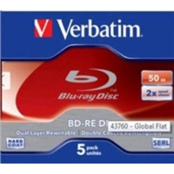 Verbatim BD-RE 50GB 2x, jewel, 5ks (43760)