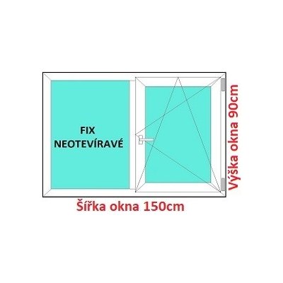 Soft Dvoukřídlé plastové okno 150x90 cm FIX+OS – Zboží Mobilmania