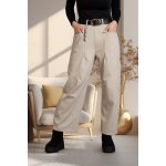 Italy fashion Společenské kalhoty s pasem do gumy LIEBE Šedá – Hledejceny.cz