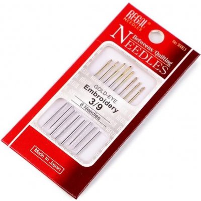 Jehly vyšívací zlatá ucha 3/9 (sada 8ks) – Sleviste.cz
