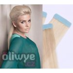 Vlasy pásky tapex Tape in remy 50cm 20ks #60 platinová blond – Zboží Dáma