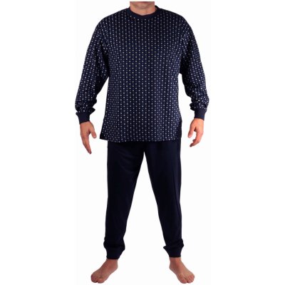 H&F Hopefine Mireček pánské pyžamo s náplety W-042C tmavě modrá – Zboží Dáma