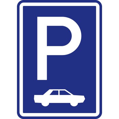 Dopravní značka – Parkoviště kolmé nebo šikmé stání – HobbyKompas.cz
