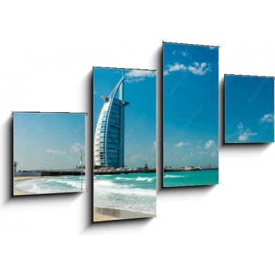 Obraz 4D čtyřdílný - 100 x 60 cm - Burj Al Arab Hotel in Dubai, United Arab Emirates Hotel Burj Al Arab v Dubaji, Spojené arabské emiráty – Hledejceny.cz