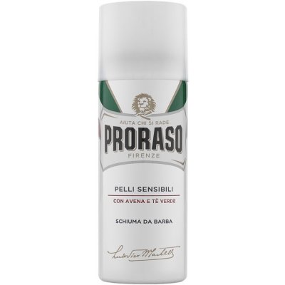 Cestovní pěna na holení pro citlivou pokožku Proraso Shaving Foam White — Green Tea (50 ml) – Sleviste.cz
