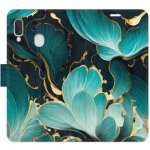 Pouzdro iSaprio Flip s kapsičkami na karty - Blue Flowers 02 Samsung Galaxy A20e – Zbozi.Blesk.cz