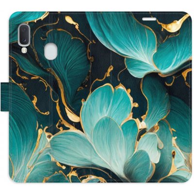 Pouzdro iSaprio Flip s kapsičkami na karty - Blue Flowers 02 Samsung Galaxy A20e – Zbozi.Blesk.cz