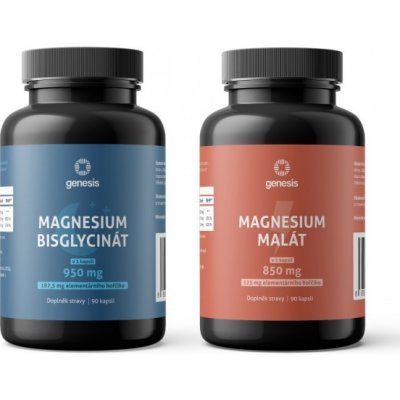 Genesis Magnesium Bisglycinate + Malát 2 x 90 kapslí – Hledejceny.cz