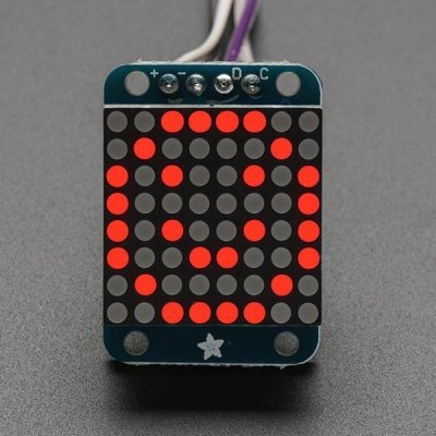 Mini 0,7" 8x8 LED matice s I2C, červená