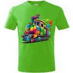 dětské tričko s lokomotivou vlakem zelené vzor č. 28 – Sleviste.cz