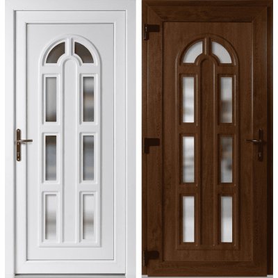 OknaDvereNaMiru.cz Vchodové plastové dveře Linda zlatý dub / bílá levé otevírání ven 100 x 210 cm – Hledejceny.cz