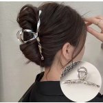 B-TOP Stylový vlasový skřipec v krouceném designu Druh barvy: Stříbrná – Hledejceny.cz