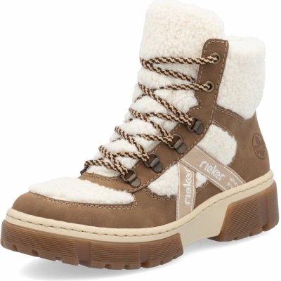 Rieker šněrovací kotník X8611-60 hnědo-bílý – Zboží Dáma