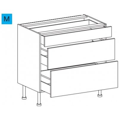 EBS MBAES903ZB Skříňka spodní plnovýsuvná, 90 cm, bílá lesk 1 set – Zboží Dáma