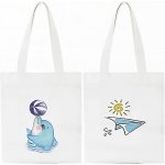 Barlone 2 kusy potištěných látkových tašek, bílá látková taška, bavlněná taška 40x33cm, lněná – Zboží Dáma