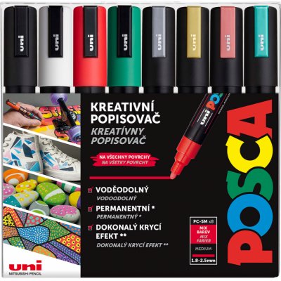 Posca Sada akrylátových popisovačů 1,8 - 2,5 mm mix vánočních barev 8 kusů PC-5M – Zboží Mobilmania