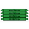 Piktogram Značení potrubí, horká voda,4 ks, 250 × 26 mm