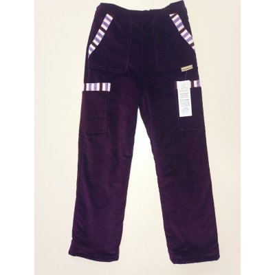 Veselá nohavice Dětské manšestrové kalhoty zateplené fialová – Zboží Mobilmania