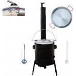 Kessel kotlík na guláš nerez 20 l 0,8 mm INOX Paella ocelová pánev 46 cm kotlina kov 42 cm CLASSIC poklice nerez 46 cm naběračka INOX a vařečka 50 cm – Hledejceny.cz