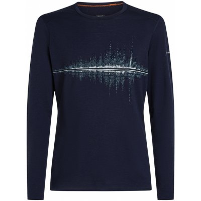 Icebreaker Mens Mer 200 Oasis LS Crewe Snow Wave Midnight Navy – Zboží Dáma