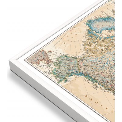 National Geographic Severní Amerika - nástěnná mapa Executive 61 x 76 cm Varianta: mapa v hliníkovém rámu, Provedení: bílý rám – Zbozi.Blesk.cz