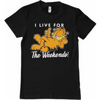 Garfield tričko Live For The Weekend Black – Zboží Dáma