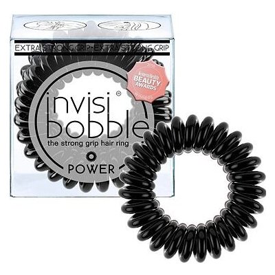 Invisibobble POWER gumička do vlasů 3 ks barva True Black - černá