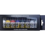 Vallejo 71174 tónovací barva pro modelovou železnici bílá, žlutá, červená, modrá, olivově zelená, černá, stříbrná metalíza, zlatá metalíza 1 ks – Zboží Živě