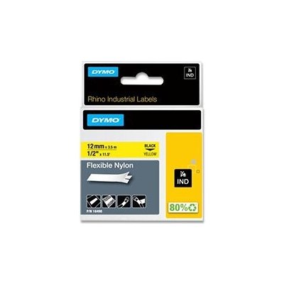 Dymo Rhino 18490 - nylonová flexibilní páska - černo-žlutá, 12 mm x 3,5 m – Zboží Živě