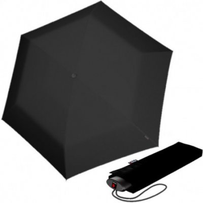 Knirps AS.050 lehký dámský skládací plochý deštník černý