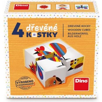 Dino obrázkové kocky zvieratká 4 kocky