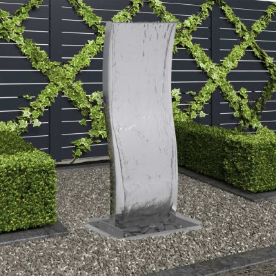zahrada-XL Zahradní fontána s čerpadlem nerezová ocel 90 cm zaoblená – Zboží Mobilmania