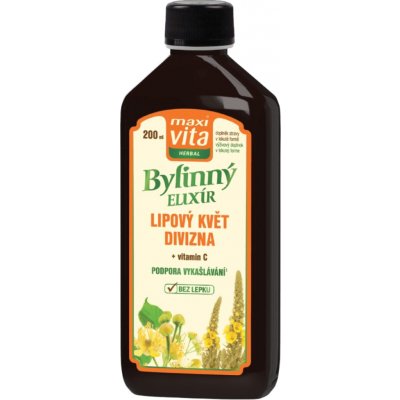 Maxi Vita Herbal Bylinný elixír Na kašel s vitamínem C 200 ml – Hledejceny.cz