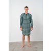 Pánské pyžamo Vamp 17663 pánská noční košile dl.rukáv zelená