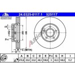 ATE Brzdový kotouč Power Disc - 278 mm AT 525117 | Zboží Auto