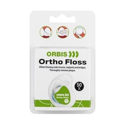ORBIS ortho floss dentální nit pro čištění rovnátek a implantátů 50 ks – Zboží Dáma