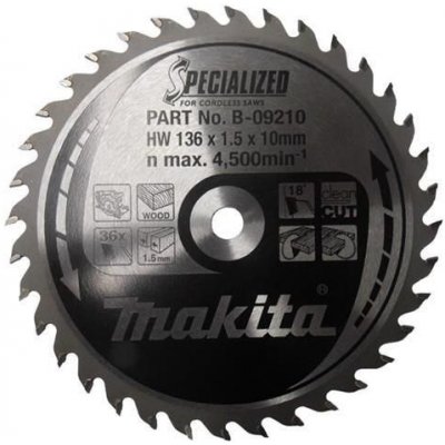 Makita Pilový kotouč na dřevo B-09210 Specialized, 136x10mm, 36 zubů – Zbozi.Blesk.cz