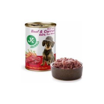 JK Animals Beef & Carrot Premium Paté with Chunks superprémiová masová 400 g