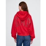 GAP mikina s kapucí Logo Cropped Americana Červená – Zboží Dáma