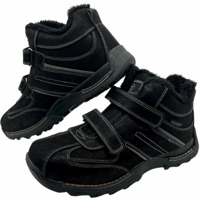 Pánské černé zimní boty na suchý zip 01 černé – Zboží Mobilmania